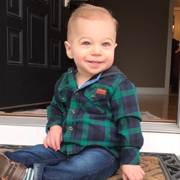 7 For All Mankind Other - 7 For All Mankind Green Plaid Flannel Boys Shirt